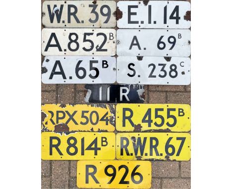 Selection (11) of London Underground enamel SIGNAL IDENTIFICATION PLATES including repeater type, measuring 16" x 6" (41cm x 