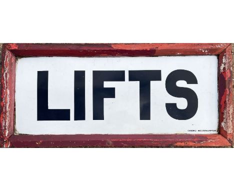 Early 20th-century London Underground enamel SIGN 'Lifts', likely to date from the 1900-1910 period and to have been located 
