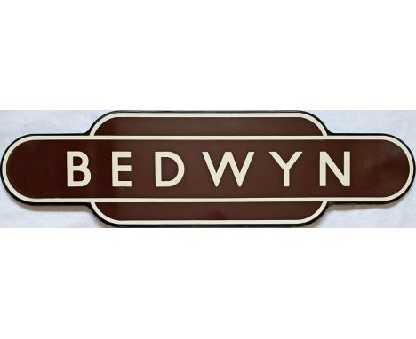 British Railways (Western Region) enamel STATION TOTEM SIGN from Bedwyn, next stop after Hungerford on the former GWR Berks a