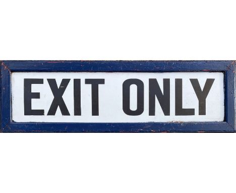 Early 20th century London Underground enamel SIGN 'Exit Only', estimated c1900-1910 and probably from one of the early Tubes.