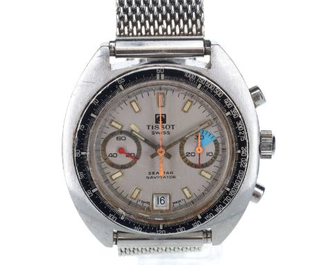 Tissot -  Seastar Navigator Chronograph Watch. Valjoux Cal. 7734 Hand-Wind Chronograph movement. The case is made of stainles