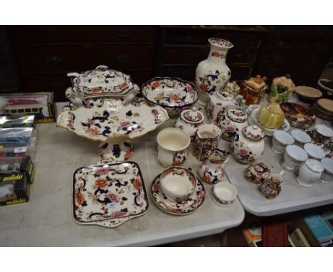 A large quantity of Masons ironstone Mandalay china to include soup tureen on stand, bowls, vases, ginger jars, teapot etc.