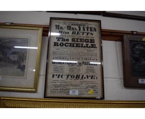 A framed and glazed Theatre Royal Bristol advertising poster