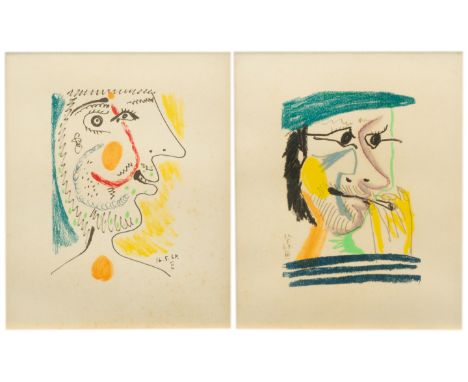 AFTER PABLO PICASSO (SPANISH, 1881-1973)
Two colour lithograph plates from 'Le Gout de Bonheur', published in 1970 in an unnu