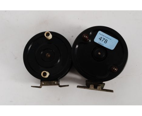 Two vintage bakelite fishing rod reels to include a Milbro and Elgecco. 