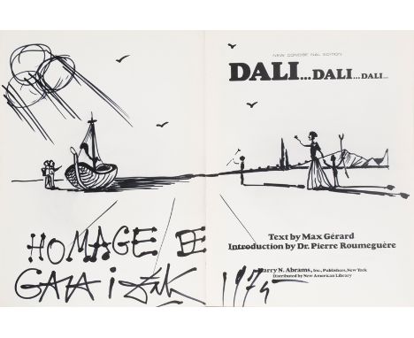 Salvador Dalí (Figueres, 1904 - 1989)Felt tip pen drawing on paper. Signed and dated 1975.  30 x 43,5 cm. Drawn on the first 