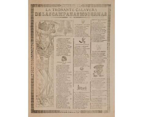 Calavera' (Skull), publication for the Día de Muertos (Day of the Dead). Engraving on paper. Mexico. Dated 1905. "La Tronante