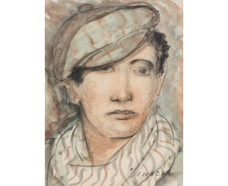Ramon Jou Senabre (Barcelona, 1893 - 1978)"Retrato de personaje portuario" (Portrait of a character from the port)Mixed techn