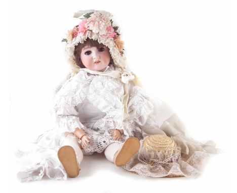 Jumeau doll, with open mouth and sleep eyes, marked with an impressed 70 to reverse of head, 70cm high CONDITION REPORT: No c