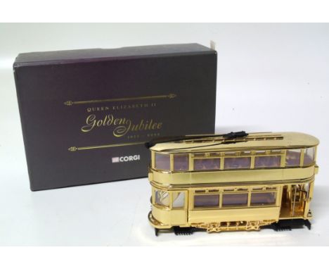 A corgi boxed tram, Dick Kerr tram "Golden Jubilee" We are unable to do condition reports on our Interiors Sale