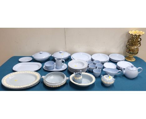 A quantity of mainly Spode "English Lavender Ware and six pieces of Wedgwood We are unable to do condition reports on our Int