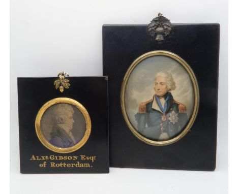 AFTER LEMUEL FRANCIS ABBOTT PORTRAIT MINIATURE&nbsp; Horatio Nelson, aquatint,11 x 8cm and another (2) Condition Report:Avail