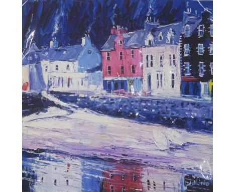 JOHN LOWRIE MORRISON (SCOTTISH b.1948)&nbsp; WINTER MORNING LIGHT, TOBERMORY, MULL&nbsp; Print multiple, signed and numbered 