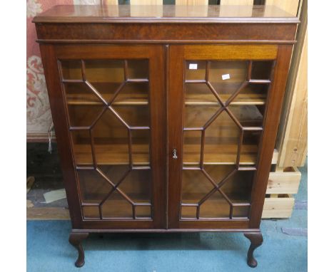 A drop end sofa table and a mahogany astragal glazed corner cabinet (2)PLEASE NOTE THE BOOKCASE HAS BEEN REMOVED FROM THIS LO