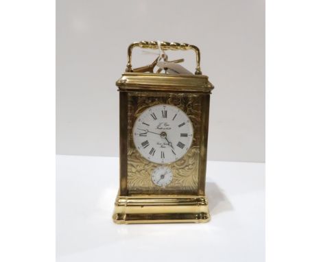 L?Epee French brass &amp; glass carriage repeating alarm clock Condition Report:Available upon request
