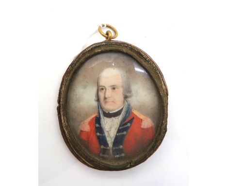 BRITISH SCHOOL PORTRAIT MINIATURE Military general, head and shoulders, 6.5 x 5.5cm Condition Report:Available upon request