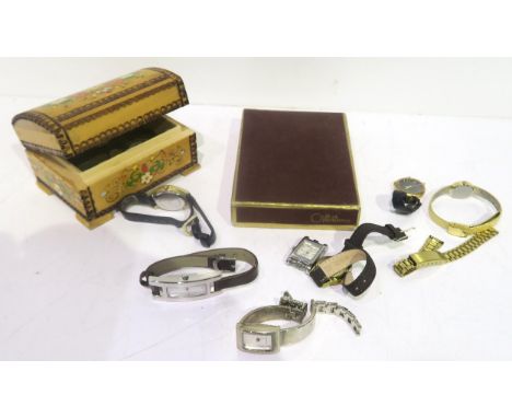 A Calibri Monopol lighter/cigarette case together various watches and coins Condition Report:Available upon request