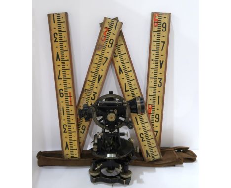 A Cooke Troughton &amp; Simms ltd theodolite Tripod, case and Stanley measure Condition Report:Available upon request