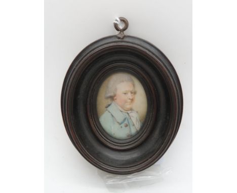 BRITISH SCHOOL PORTRAIT MINIATURE Gibbon the historian, 4 x 3cm Condition Report:Available upon request