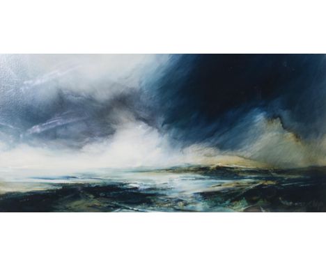 KIRSTIE COHEN (SCOTTISH b.1963) SEASCAPE&nbsp; Oil on board, signed lower right, 26 x 51cm Condition Report:Available upon re