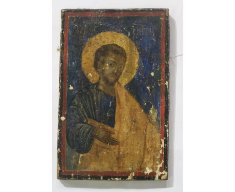 BALTIC ICON&nbsp;Christ, oil and gesso on panel, 37.5 x 24cm Condition Report:Available upon request