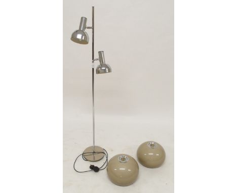 A pair of mid 20th century Guzzini lamp shades and a 20th century chrome standard lamp (3) Condition Report:Available upon re