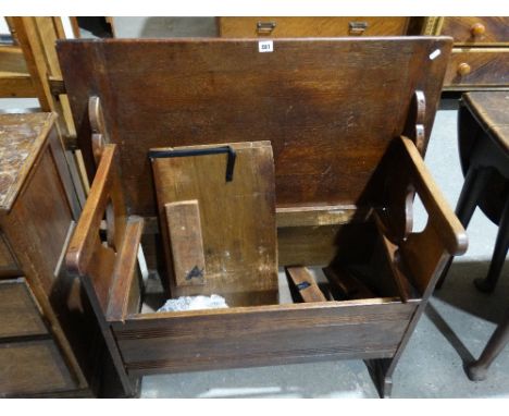     A Mid 20th Century Oak Monks Bench                                              