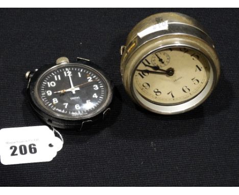    A Vintage Smiths Stopwatch, Together With A Further Vintage Clock               