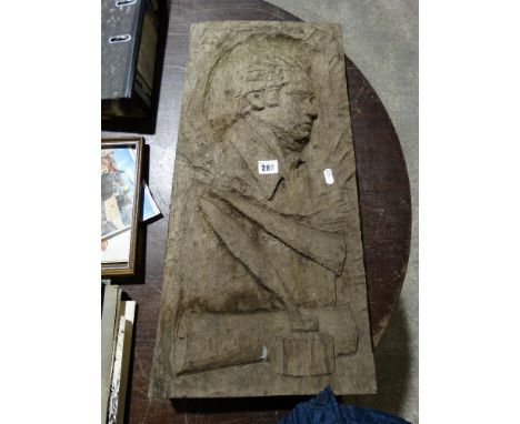     A Carved Wooden Panel Of Beethoven                                              