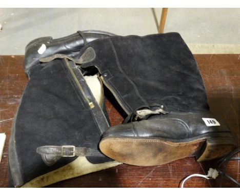     A Pair Of Vintage Fur Lined Military Boots                                      