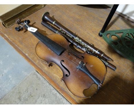     A Vintage Violin, 14" Two Piece Back No Label                                   