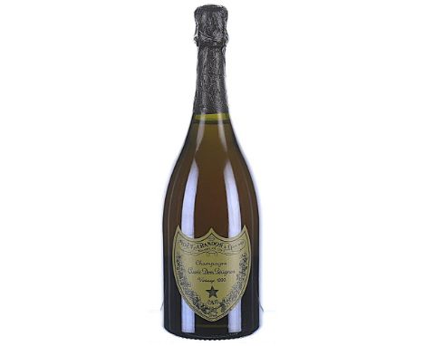 1990 Dom Perignon Presentation Box 1x75clLevel 2cm inverted, presentation box includes two engraved Dom Perignon Champagne fl