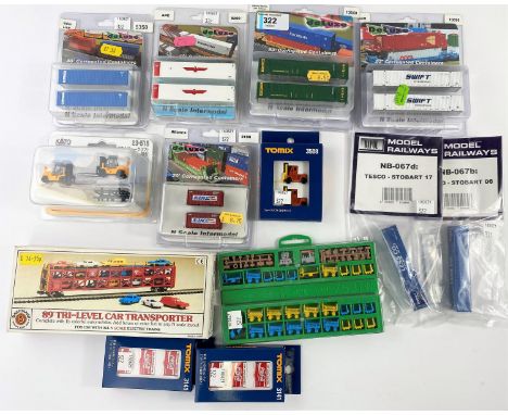 5 Deluxe original &amp; unopened packages N gauge Corrugated Containers: Alaska Marine Line (Green) 53', Swift 53', APC 48', 