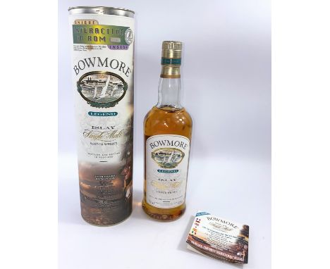 A bottle of Bowmore Legend Single Malt Isla Scotch Whiskey with original box and CDRom 70cl 40% vol 