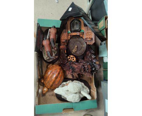 A reproduction Acctim quartz cuckoo clock etc 