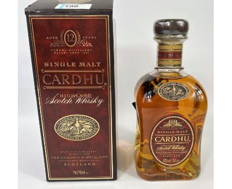 A boxed bottle of "Cardhu" 12 year old single malt Scotch whiskey 70cl 