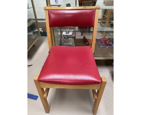 A set of 18 light wood modern chapel chairs 