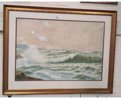 Reginald D Sherrin:  Seascape, watercolour, signed, 49 x 72 cm, framed and glazed 