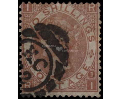 1867-80 Watermark Spray 2s brown plate 1 (SG 121) lettered RI, re-perfed wing margin at left and couple of short/shortish els