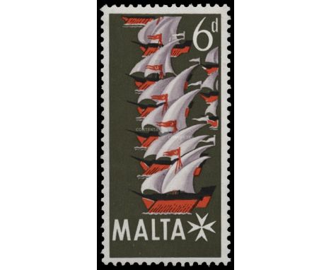 1965 400th Anniversary of Great Siege 6d 'Turkish Fleet' variety 'Gold (framework and dates) omitted' (SG 354a) u/m, slight g