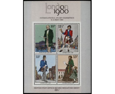 1979 Death Centenary of Sir Rowland Hill, miniature sheet, error gold omitted (SG MS1099c), around 36 examples recorded, u/m 