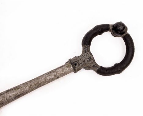 A WORLD WAR II ALUMINIUM FIGHTER AIRCRAFT CONTROL COLUMN with button to the grip, marked Dunlop Canada AH106610, the column c