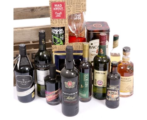 ALCOHOL to include Monkey Shoulder, batch 27 Scotch Whisky, Bacardi, Reserve Superior Rum, Jameson triple distilled Irish Whi