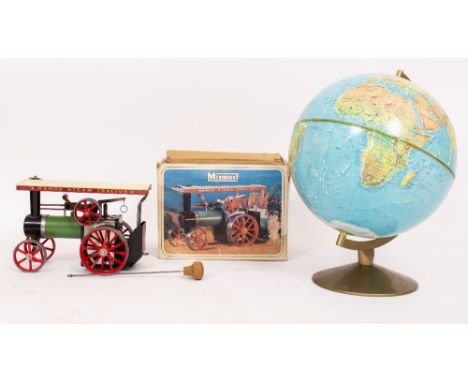 A MAMOD STEAM TRACTION ENGINE  T.E.1a, complete with box together with a 'Scan-Globe A/S' Danish desk top globe, 26cm diamete