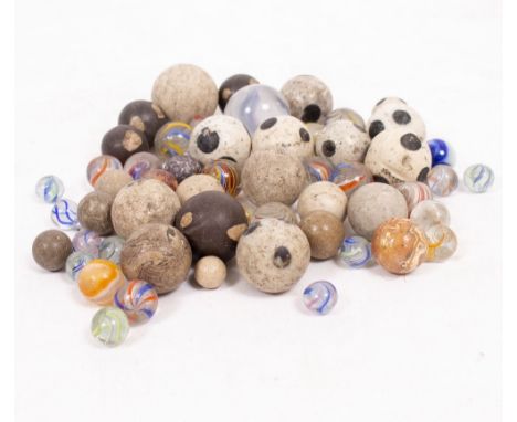 A COLLECTION OF CERAMIC and glass marbles, 19th Century and later