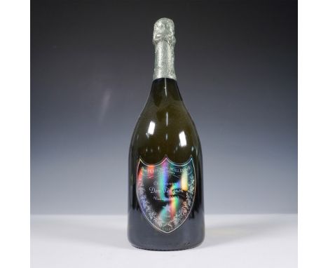 This limited-edition Dom Perignon Vintage 2010 collaboration with Lady Gaga features an iridescent design reflecting the bran