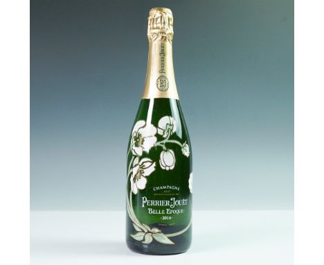 This bottle of Perrier Jouet Belle Epoque Brut 2014 Champagne is presented in its original decorative box. A hallmark of luxu