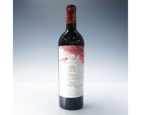 A 2017 vintage Chateau Mouton Rothschild, a prestigious Premier Grand Cru Classe Bordeaux from the Pauillac appellation. This