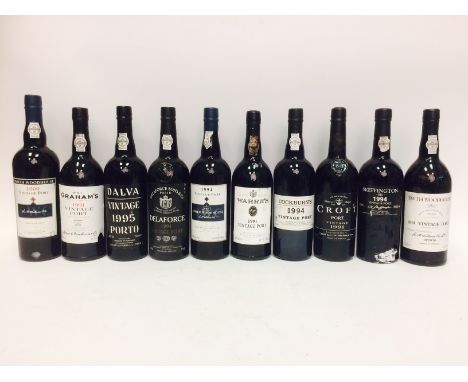 TEN BOTTLES OF PORT
To include: Dalva Vintage 1995 (20% volume), Delaforce 1994 (21% volume), Graham's 1991 (20% volume), War