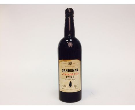 SANDEMAN 1960 Vintage Port
Oporto, Portugal CONDITION REPORT: chipped sealing wax on capsule